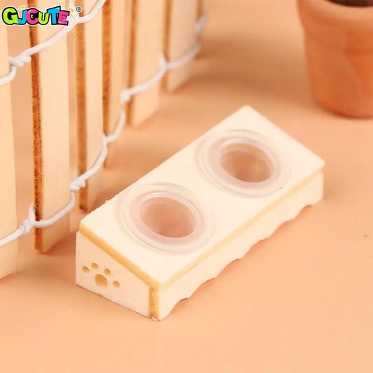 1:12 Dollhouse Miniature Pet Dog Cat Food Bowl Model Mini Simulation Home Pet Supplies Decor Toy Doll House Accessories