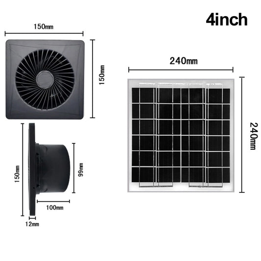 Solar 12V Air Vent For Sash Wall Fan Energy-saving Exhaust Air Blower High Speed Pet House Exhaust Fan Solar Power Supplies