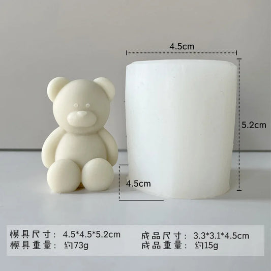 3D Bear Hug Love Silicone Candle Mold Diy Cute Bear Pet Candle Making Supplies Handmade Soap Plaster Resin Mold Home Decor Gift